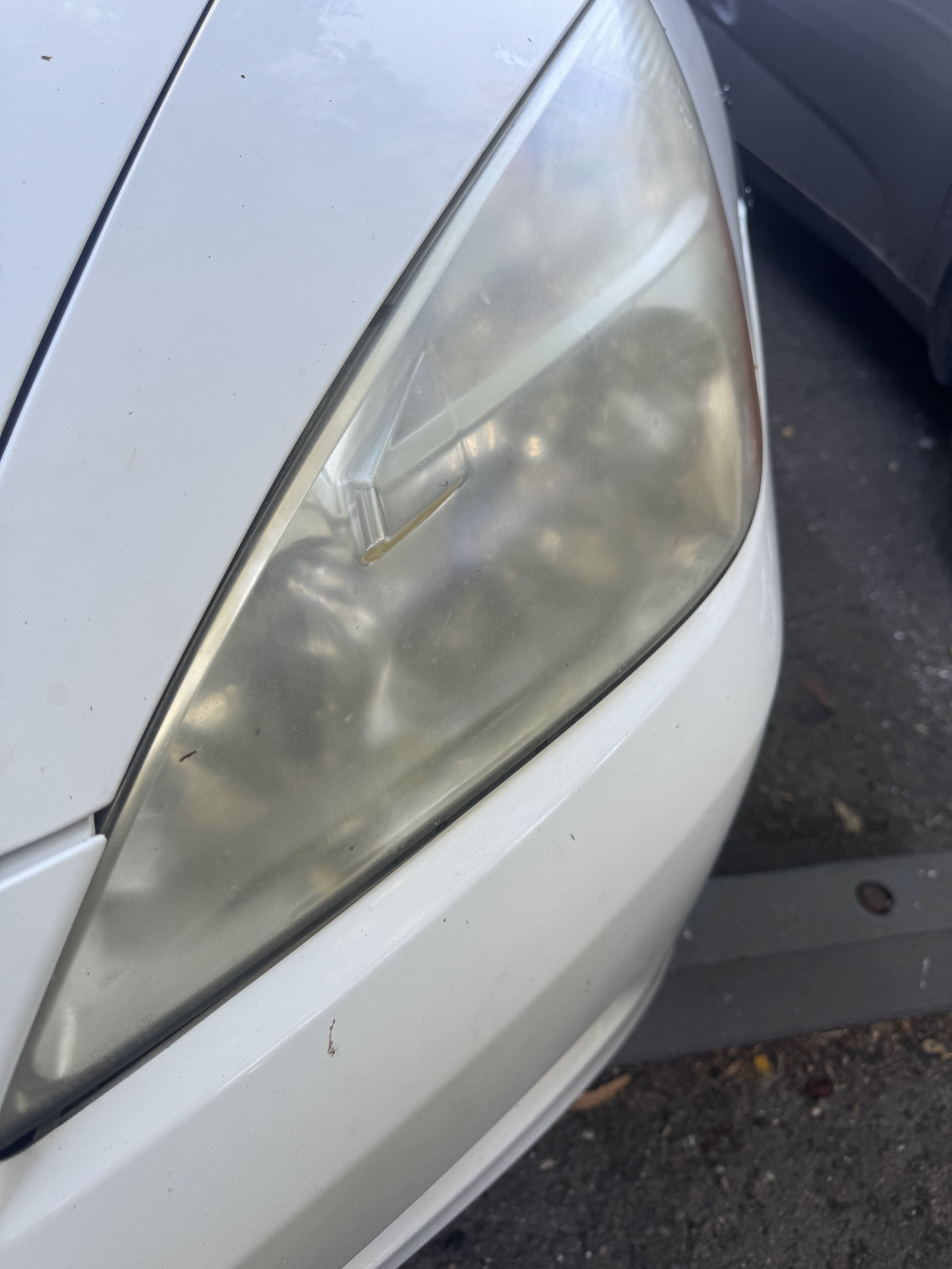 Before headlight restoration